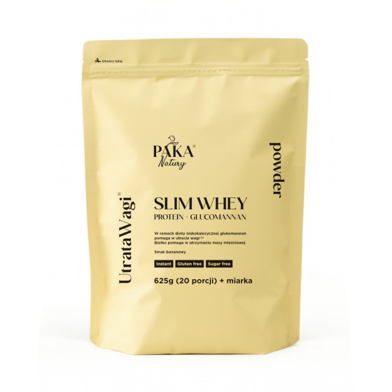 Białko Slim Whey Protein + Glucomannan (smak bananowy)...